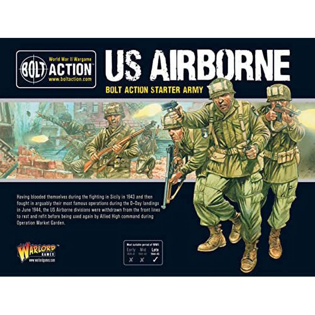 Bolt Action US Airborne Starter Army 1:56 WWII Military Wargaming Plastic Model Kit