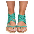 thumbnail image 4 of Ladies Flat Sandals Zipper Open Toe Slippers Roman Shoes Summer Beach Sandals, 4 of 9