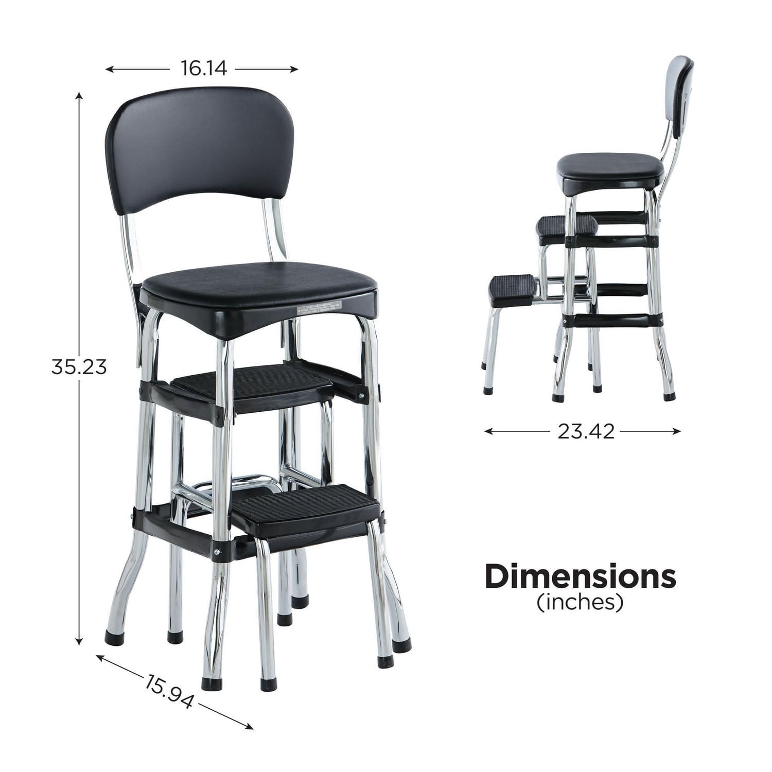 COSCO Stylaire Retro Chair + Step Stool with Pull-Out Steps