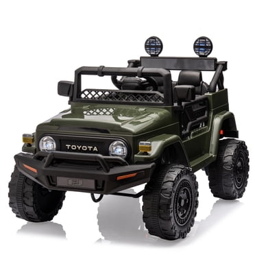 TROPOW Kids Cars Electric Ride On,Kids Ride On Car, Licensed Toyota 12V Ride On Truck Car, Battery Powered Electric Kids Car with Remote Control, Music, LED Lights, Safety Belt for Boys Girls,Green