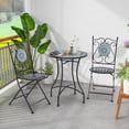 thumbnail image 2 of Gymax 24 Inch Patio Bistro Table Metal Structure w/ Ceramic Tile Tabletop Heavy-Duty, 2 of 8