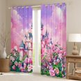 thumbnail image 2 of Erosebridal Rideaux Château Lot de 2 (38x45) pour Enfants, Rideaux Occultants 30 %-50 % Princesse, Déco Rose Rose, 2 of 6