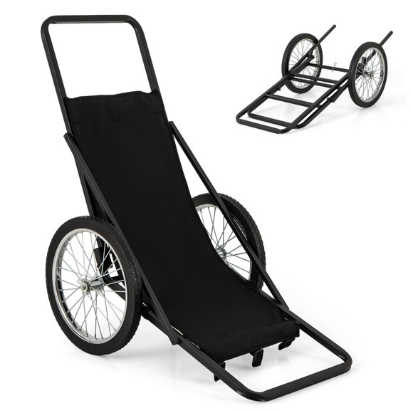 Gymax Folding Deer Cart w/ Polyester Liner 550 LBS Heavy-Duty Hunting Game Hauler