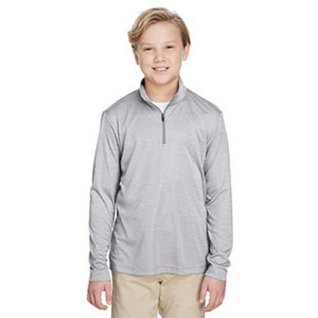 Youth Zone Sonic Heather Performance Quarter-Zip - ATHLETIC HEATHER - M