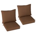 thumbnail image 1 of Gymax 2PCS Deep Seat Chair Cushion Pads Set Indoor/Outdoor w/ Rope Belts Brown, 1 of 9