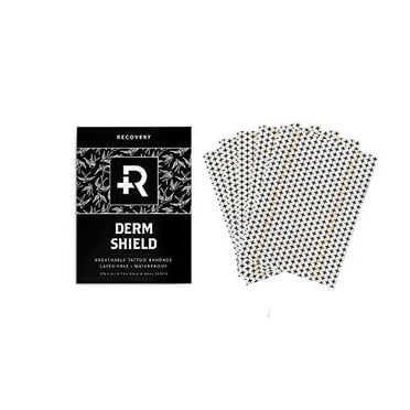 Recovery Derm Shield Tattoo Aftercare Bandage - Transparent, Waterproof Adhesive Bandages - 5.9 x 7.9 Inches, 10 Pack