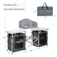 thumbnail image 2 of Patiojoy Portable Camping Kitchen Table Aluminum Fold-Up Camping Kitchen with Windscreen for BBQ, Picnic, Party  Gray, 2 of 10