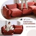 thumbnail image 3 of The Magic Home Modular Floor L-Shaped Chenille Sectional Sofa, Orange, 3 of 11