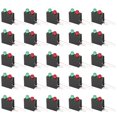 thumbnail image 3 of 100Pcs LED Plastic Holder Dual‑Hole Black Square 90 Degree Curved Base with Red Green Light 3mm, 3 of 14