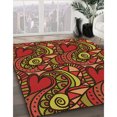 thumbnail image 3 of Ahgly Company Tapis d'Intérieur Rectangulaire Transitionnel Rouge Foncé Lavable à la Machine, 2 Pieds x 5 Pieds, 3 of 7