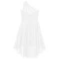 thumbnail image 4 of zdhoor Robe Chic pour Filles à une Épaule Sans Manches pour Fête, Soirée, Bal de Promo, Mariage, Robe pour Demoiselles d'Honneur, Ivoire 16, 4 of 4
