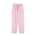thumbnail image 1 of Timegard Pants for Women Elastic Waisted Drawstring Solid Color Crop Pants Casual Comfy Trousers Pockets, 1 of 2