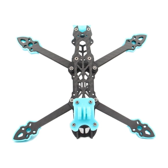 Nouvelle Trousse de Cadre en Fibre de Carbone FPV MARK4 de 5 Pouces avec Commande Minimale de 3 Pcs, Couleur Bleue, Comprend des Composants Imprimés (KSX4921) - Distance du Moteur de 225 mm, Bras de 5 mm, Plaques Haut/bas/côtés de 2,5 mm, Caméra de 19 mm