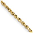 thumbnail image 1 of Diamond2Deal 14K Yellow Gold 2.25mm Semi Solid Diamond-cut Rope Chain Necklace for Women 22", 1 of 6