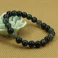 thumbnail image 4 of Angelstones Bracelet Extensible en Perles Rondes de 8 mm en Agate Mousse Verte Naturelle 7 Pouces, 4 of 5
