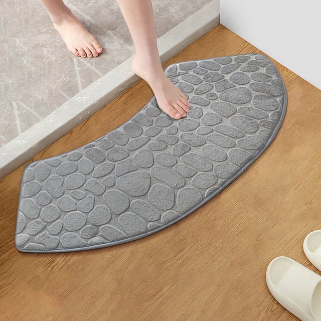 Mother's Day Gift's,1pc Memory Foam Bath Rug, Embossed Non-Slip Water Absorbent Bathroom Mat, Thick and Soft Comfortable Carpet for Shower, Washable Bath Rug for Home and Bathroom Decor, $BS$3