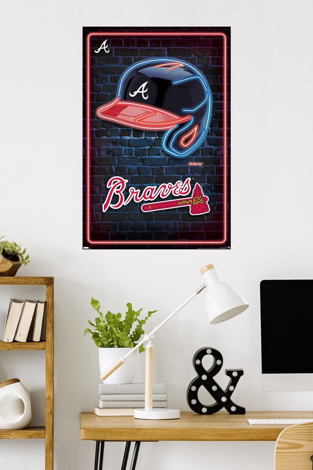 MLB Atlanta Braves - Neon Helmet 23 Wall Poster, 22.375" x 34"
