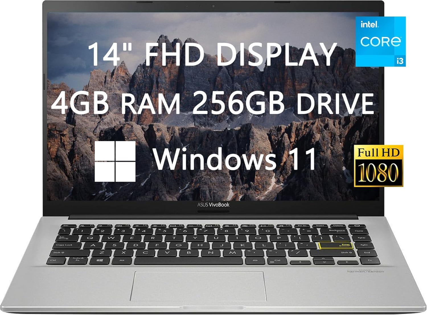 Refurbished (Good) Asus Vivobook 14" Laptop (Intel Core i3-1005G1, 4GB RAM, 128GB SSD, Windows 10) - Dreamy White (X413JA- 211.VBWB)