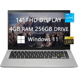 Rénové (bon) Asus Livre Vivo 14" Ordinateur portable (Core Intel) i3-1005G1, 4GB RAM, 128GB SSD, Windows 10) - Blanc rêveux (X413JA- 211.VBWB)