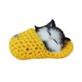 thumbnail image 1 of Dvkptbk Realistic Sleeping Plush Cat Furry Cat With Sound Creative Animals Decor Gifts, 1 of 2