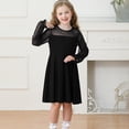 thumbnail image 3 of Robe Fille Manches Longues Ligne A à Volants Évasée Robe d'Été pour Filles Robe Noire pour Filles Robe de Princesse, 3 of 8