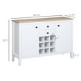 thumbnail image 3 of HOMCOM Buffet, Buffet de Cuisine Rustique avec Porte-Bouteilles, Armoires de Rangement, Tiroirs et Étagères Ajustables, Poignée Noire, 3 of 10