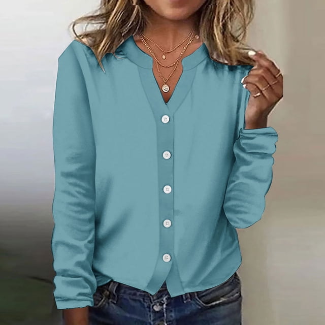 AherBiu Veste Légère pour Femme à Boutons, Cardigan Tricoté à Col Ras du Cou, Chandail Décontracté Ample, Manteau Léger