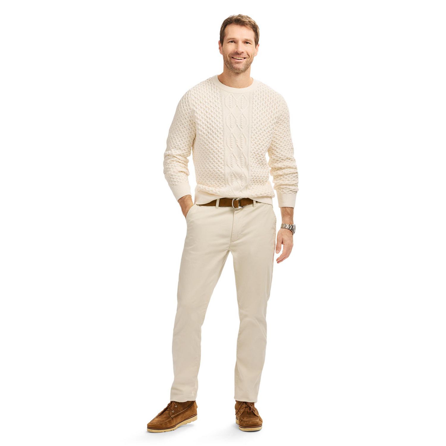 Chandail col rond style pêcheur pour homme IZOD, Tailles P-XXL