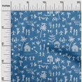 thumbnail image 2 of oneOone Rayon Teal Blue Fabric Asian Floral Block Sewing Craft Projects Fabric Prints by Yard 56 Inch Wide, 2 of 4