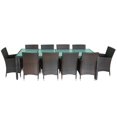 thumbnail image 2 of vidaXL 11 Piece Outdoor Dining Set with Cushions Poly Rattan Brown, 2 of 4
