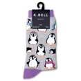 thumbnail image 1 of K. Bell Womens Cotton Blend Crew Socks, 9-11, Gray Heather, 1 of 1