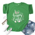thumbnail image 1 of T-Shirts d'Été pour Femmes Grande Taille en Liquidation, Pâques, Col Rond, Imprimé, T-shirt Haut à Manches Courtes, Blouse Décontractée Ample, T-shirt à Col en V pour Femmes en Liquidation, 1 of 2