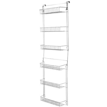 Lavish Home (Blanc) Étagères de Garde-Manger Réglables à 6 Niveaux et Support de Porte pour L'Organisation et le Rangement à la Maison, (L) 19€ X (L) 5€ X (H) 56-64 Pouces
