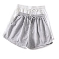 thumbnail image 1 of Diufon 2pc Womens Yoga Shorts Solid Color Shorts Elastic Waist Drawstring Athletic Shorts with Pockets, 1 of 4