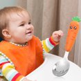 thumbnail image 2 of Cute Cartoon Carrot Cutlery Food Material Kid Stainless Steel Tableware Carrot Fork Spoon, 2 of 4