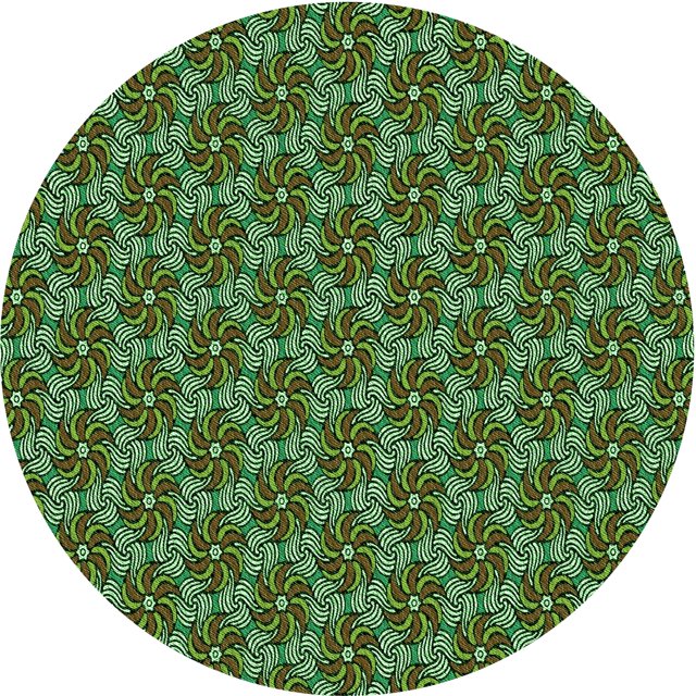 Ahgly Tapis Rond Lavable en Machine Intérieur Transitionnel Vert, 3 Pieds Rond
