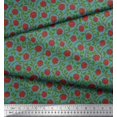 thumbnail image 2 of Soimoi Moss Georgette Fabric Leaves & Rose Floral Printed Fabric 1 Yard 42 Inch Wide, 2 of 3