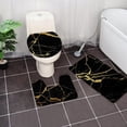 thumbnail image 4 of Bathroom Accessories And Black And Gold 3-Piece Bath Rug Set Including Bath Mat And Toilet Lid Cover For Modern Bathroom, 4 of 6
