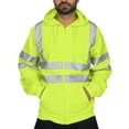 thumbnail image 1 of Économies du Nouvel An! Leutsin Chandail Réfléchissant pour Hommes, Chandail de Sécurité Haute Visibilité pour Hommes, Chandail à Capuchon Classique à Fermeture Éclair Réfléchissante, Coton Ouaté de Sécurité, 1 of 6