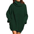 thumbnail image 1 of Women's Loose Oversize Turtleneck Wool Long Pullover Sweater Dress, 1 of 5