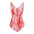 thumbnail image 4 of JAKANYQ Maillot de Bain Femme Imprimé Serpent Froncé Sans Fil Rembourré Rétro Charmant, TG, 4 of 6