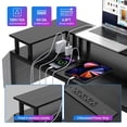 thumbnail image 4 of GloryStar U Shaped Home Office Desk, Reversible L Shaped Gaming Computer Desk with Power Outlets,126 Inch Computer Desk with Monitor Stand and LED Lights,Storage Shelves,Storage Bag and Hooks, 4 of 9