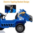 thumbnail image 3 of Ourlova Ride-On Dump Truck for Kids, 12V Electric Ride-On Car with Remote Control, Electric Dump Bed, Extra Shovel, USB, MP3, Music Player - Blue, 3 of 8