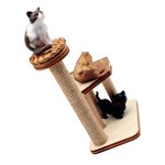 TEHAUX Mini House Wood Cat Tree Doll House Cat Tree Model Assorted Color 1 Set