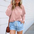 thumbnail image 2 of Birdeem Mode Femmes Décontracté Uni Manches Longues Chandail Chandail en Molleton Blouse Tops, 2 of 5