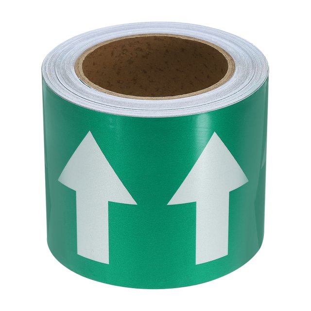 Unique Bargains Directional Flow Arrow Tape 4'x65', Adhesive Pipe Identification Marking Stickers, White on Green