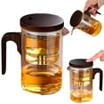 thumbnail image 1 of Antqov Stainless Steel Tea Strainer Glass Floating Teapot Large Capacity Glass One Click Filtration Tea Separation Brewing Teapot, Home Accessories, 1 of 9
