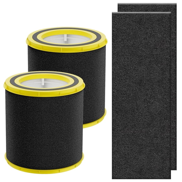 FLT4700 HEPA Filter M Replacement Compatible with G-Guardian AC4700 AC4700BDLX AC4711W AC4625 AC4625WDLX Air Purifier FLT4700 FLT47CB4, 2 HEPA + 4 Ac