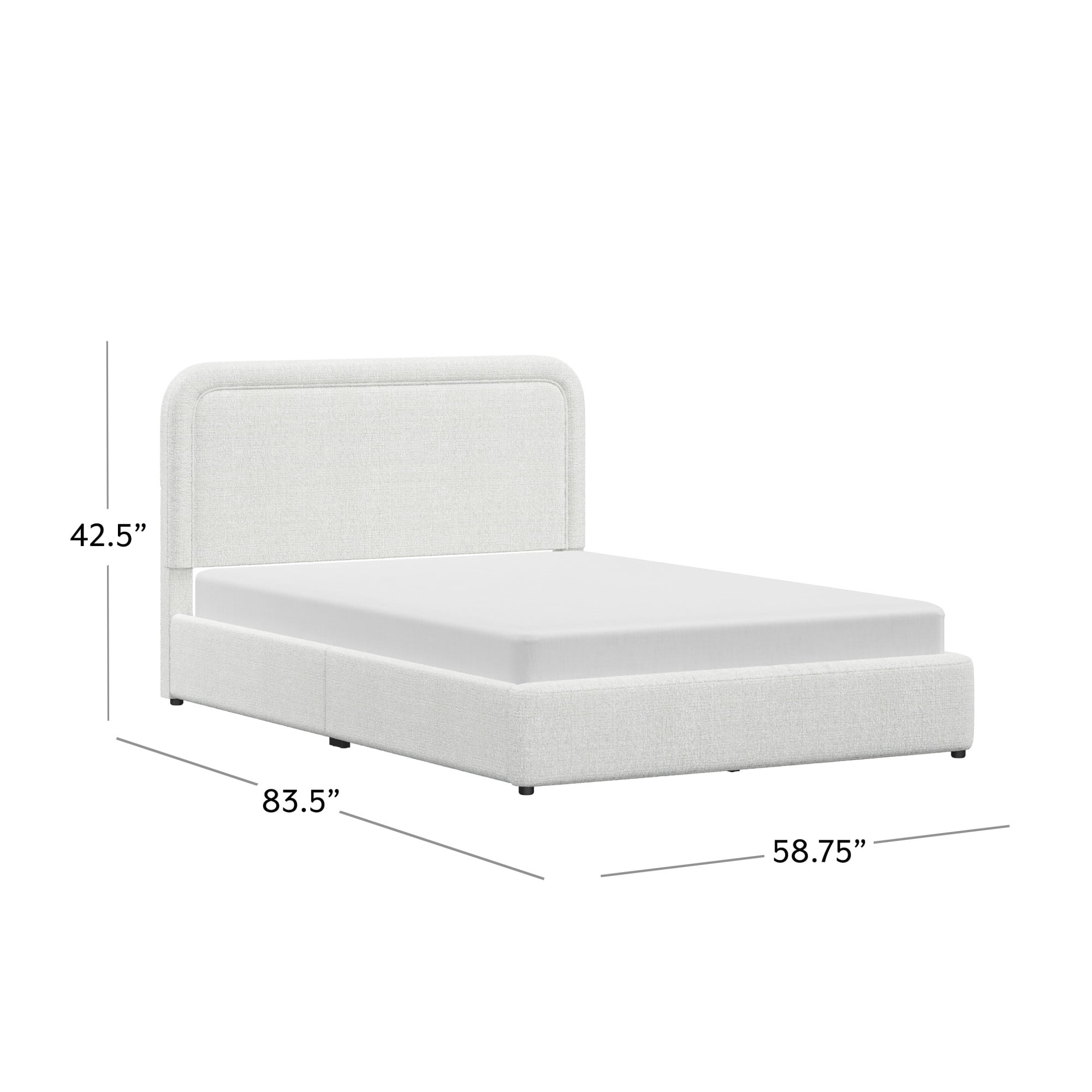 Lit plateforme double Juliet en tissu bouclé – Better Homes & Gardens, couleur ivoire