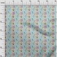 thumbnail image 3 of oneOone Polyester Spandex Aqua Blue Fabric Circus Sewing Craft Projects Fabric Prints By Yard 56 Inch Wide, 3 of 5
